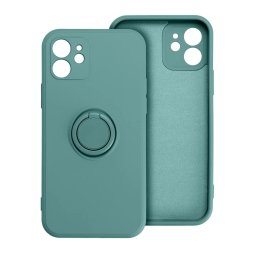 Pouzdro Forcell Silicone Ring iPhone 13 mini - Zelené