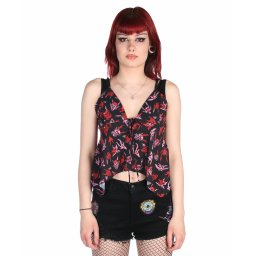 tílko dámské KILLSTAR - Hellborn Blouse - Black - KSRA005011