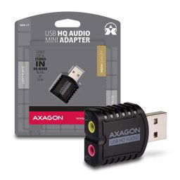 AXAGON ADA-17, USB 2.0 - externá zvuková karta HQ MINI, 96kHz/24-bit stereo, vstup USB-A