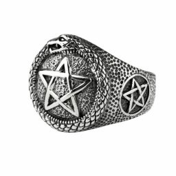 prsten ETNOX - Pentacle with snake - SR1432