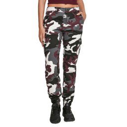 kalhoty dámské URBAN CLASSICS - High Waist Camo Cargo - TB3047 - wine camo