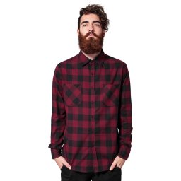 košile pánská URBAN CLASSICS - Checked Flanell - TB297 - blk/burgundy