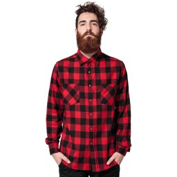 košile pánská URBAN CLASSICS - Checked Flanell - TB297 - blk/red