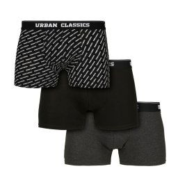 boxerky pánské URBAN CLASSICS - 3-Pack - branding AOP/blac - TB3540