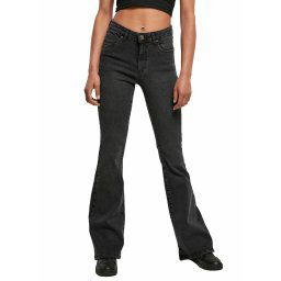 kalhoty dámské URBAN CLASSICS - Flared - TB4549 - black washed