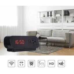Wifi Digitální budík s FULL HD kamerou + 2x USB port