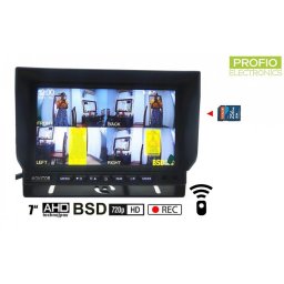 BSD LCD Monitor 7" pro 4 couvací kamery s nahráváním obrazu