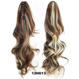 Girlshow Culík, cop na skřipci vlnitý, 50 cm - 12H613 (melír karamelově hnědé a beach blond)