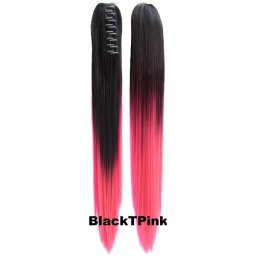 Girlshow Culík, cop na skřipci rovný OMBRE - odstín Black T Pink