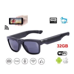 Wifi Kamera v brýlích FULL HD s 32 GB + IP22 voděodolné + UV