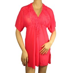 Gabana Red plážová tunika SA002 XL světle červená