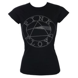 tričko dámské Pink Floyd - Circle Logo Diamante - Blk - ROCK OFF - PFTS91LB