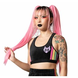 podprsenka sportovní KILLSTAR - Groovy Velour - Black - KSRA005001