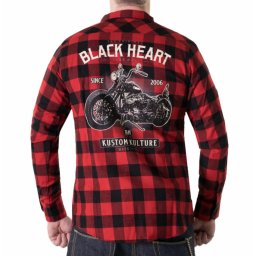 košile pánská BLACK HEART - MOTORCYCLE - RED - 12243