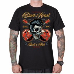tričko pánské BLACK HEART - ROCK N ROLL KING - BLACK - 10320