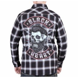 košile pánská BLACK HEART - BEARD SKULL - BLACK - 9754