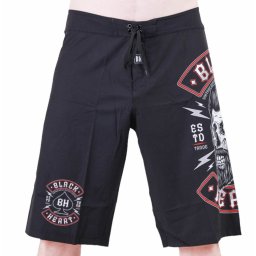 kraťasy pánské (plavky) BLACK HEART - BEARD SKULL - RED - 12555