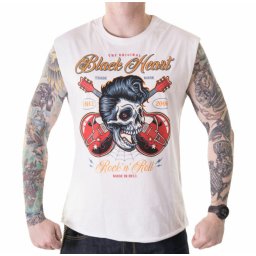 tílko pánské BLACK HEART - ROCK N ROLL KING - WHITE - 10323