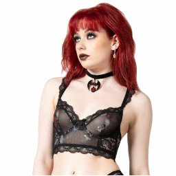 podprsenka dámská KILLSTAR - Wild Rose Mesh - Black - KSRA005509