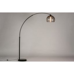 Stojací oblouková lampa Adamo Deep Black Smoke