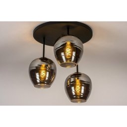 Stropní svítidlo Tulipe Smoke and Black Trio