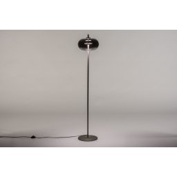 Stojací designová lampa Atomo Black and Satin Steel
