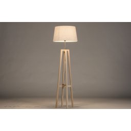 Stojací designová lampa Paola Bianco and Natur Wood
