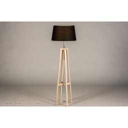 Stojací designová lampa Paola Black and Natur Wood