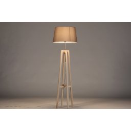 Stojací designová lampa Paola Grey and Natur Wood