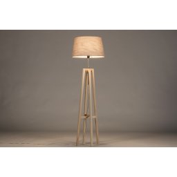 Stojací designová lampa Paola Taupe and Natur Wood