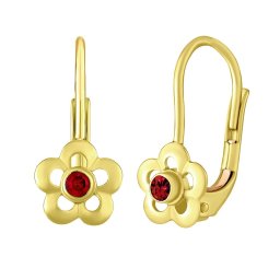 Silvego Zlaté náušnice se syntetickým rubínem - SILVEGOBGR70164
