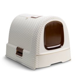 Toaleta pro kočky Curver Rattan vintage white