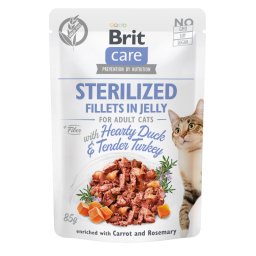 BRIT CARE Cat Fillets in Jelly Sterilised with Duck 85g