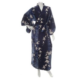 Japonské dámské kimono Yukata Sakura BLUE dlouhé