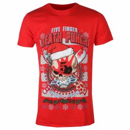 tričko pánské Five Finger Death Punch - Zombie Kill Xmas - RED - ROCK OFF - FFDPTS37MR