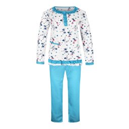 Fiore dvojdílné pyžamo dlouhé kytičky 2300 M petrolejová