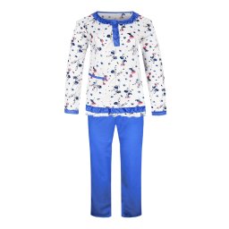 Fiore dvojdílné pyžamo dlouhé kytičky 2300 M tmavě modrá