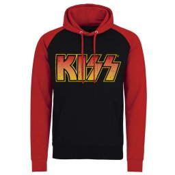mikina pánská KISS - Distressed Logotype - Black/Red - HYBRIS - ER-36-KISS004-H68-10-BKRD