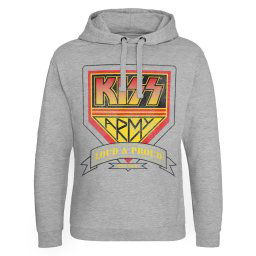 mikina pánská KISS - ARMY - Loud & Proud - Heather/Grey - HYBRIS - ER-37-KISS009-H71-7-HG