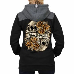 mikina dámská BLACK HEART - ROMANTIC - BLACK - 10066