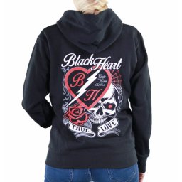 mikina dámská BLACK HEART - DRAIN - BLACK - 10105