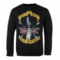 mikina pánská Guns N' Roses - TOP HAT SKULL - WASHED OUT BLACK - AMPLIFIED - ZAV454H32