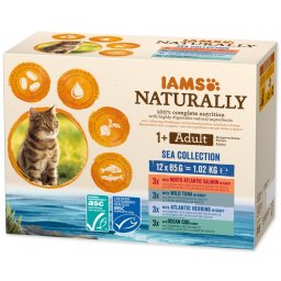 IAMS Naturally v omáčce Sea Collection - kapsička pro kočky 12x85 g