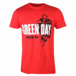 tričko pánské GREEN DAY - AMERICAN IDIOT HEART GRENADE - RED - PLASTIC HEAD - PHD12451