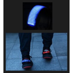 LED svítící pásek (displej) na boty - modrý