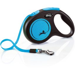 Páskové vodítko Flexi Neon M 5 m, 25 kg - různé barvy, s motivem pejska Barva: modrá