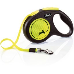 Páskové vodítko Flexi Neon M 5 m, 25 kg - různé barvy, s motivem pejska Barva: žlutá