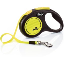Páskové vodítko Flexi Neon S 5 m, 15 kg - různé barvy, s motivem pejska Barva: žlutá
