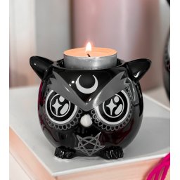 svícen (dekorace) KILLSTAR - Owl - Black - KSRA005831