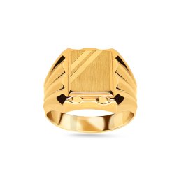 Zlatý pečetní prsten s matováním IZ24988